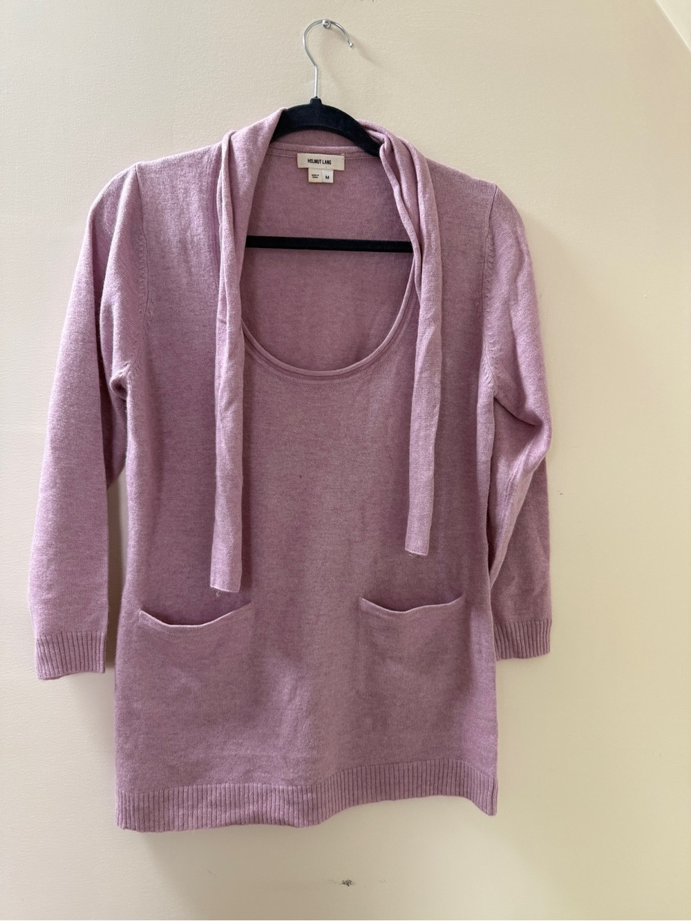 Helmut Lang Wool Cashmere Sweater Tunic Top Purple Size M